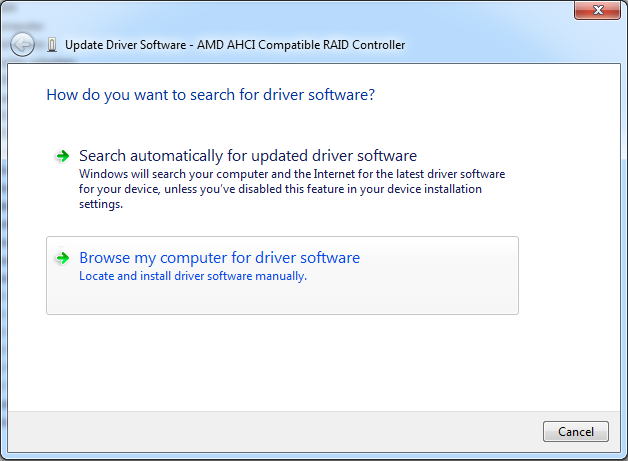 Let me pick from a list of device drivers