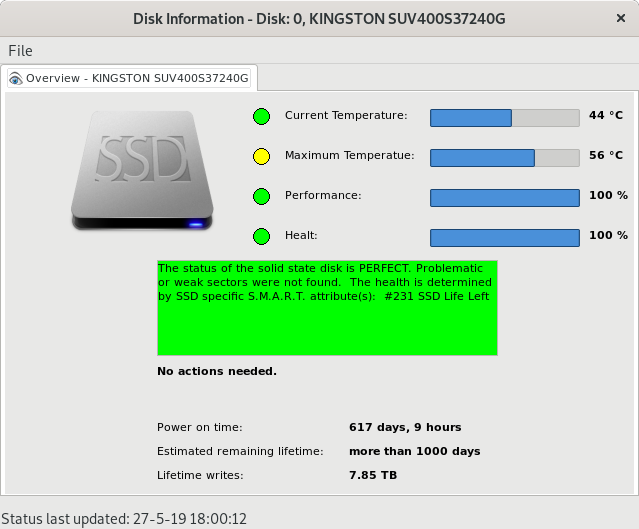 Hard Disk Sentinel Linux GUI Light Fedora