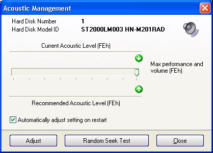 Acoustic level configuration