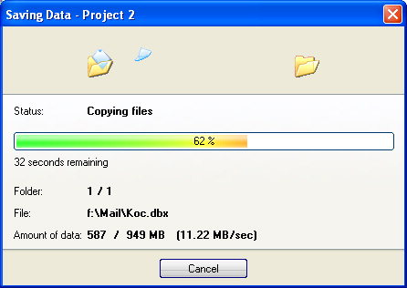 Project is running (archiving files)