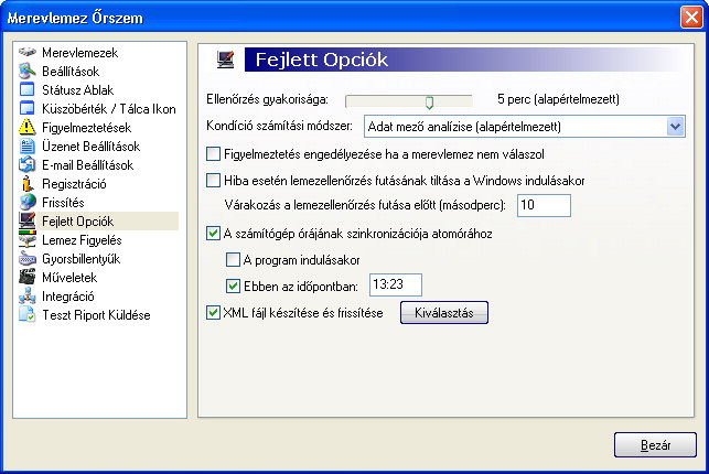 Fejlett opciók