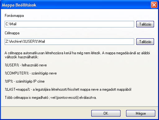 F�jlok ment�s�nek be�ll�t�sa