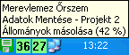 Ment�s �llapot�nak megjelen�t�se a t�lca ikonon
