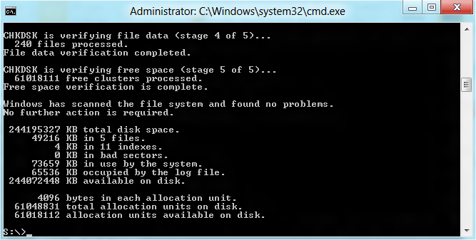CHKDSK shows 0 KB in bad sectors